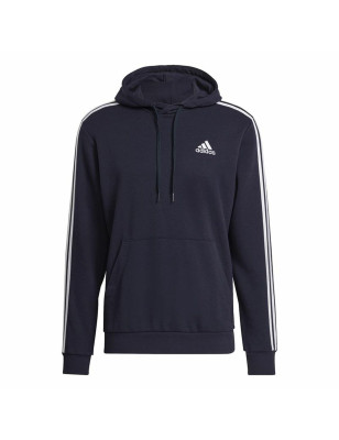 Felpa con Cappuccio Uomo Adidas Essentials 3 Stripes Blu Marino