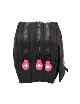 Triple Carry-all Kappa Black and pink Black (21,5 x 10 x 8 cm)