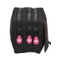 Trousse Fourre-Tout Triple Kappa Black and pink Noir (21,5 x 10 x 8 cm) Trousse Fourre-Tout Triple Kappa Black and pink Noir (21,5 x 10 x 8 cm)