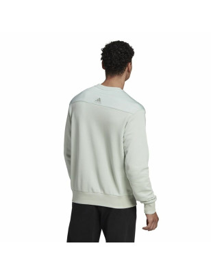 Unisex Sweatshirt without Hood Adidas Essentials Brand Love Turquoise