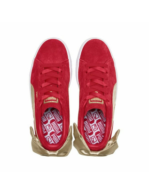 Baskets Casual pour Femme Puma Sportswear Suede Bow Varsity Rouge