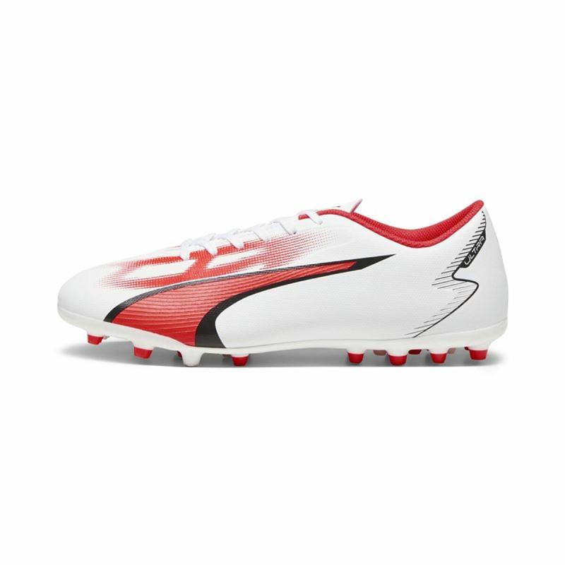 Chaussures de Football pour Adultes Puma Ultra Play MG Blanc Rouge Chaussures de Football pour Adultes Puma Ultra Play MG Blanc Rouge
