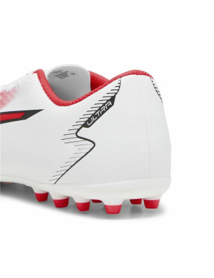 Chaussures de Football pour Adultes Puma Ultra Play MG Blanc Rouge