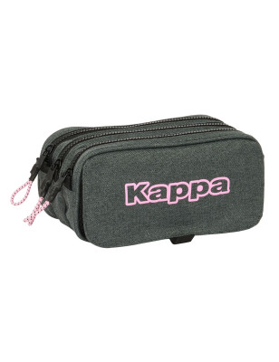 Trousse Fourre-Tout Triple Kappa Silver pink Gris 21,5 x 10 x 8 cm