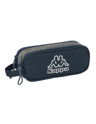 Trousse Fourre-Tout Double Kappa Dark navy Gris Blue marine 21 x 8 x 6 cm