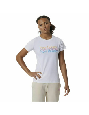 T-shirt à manches courtes femme New Balance Essentials Celebrate Blanc