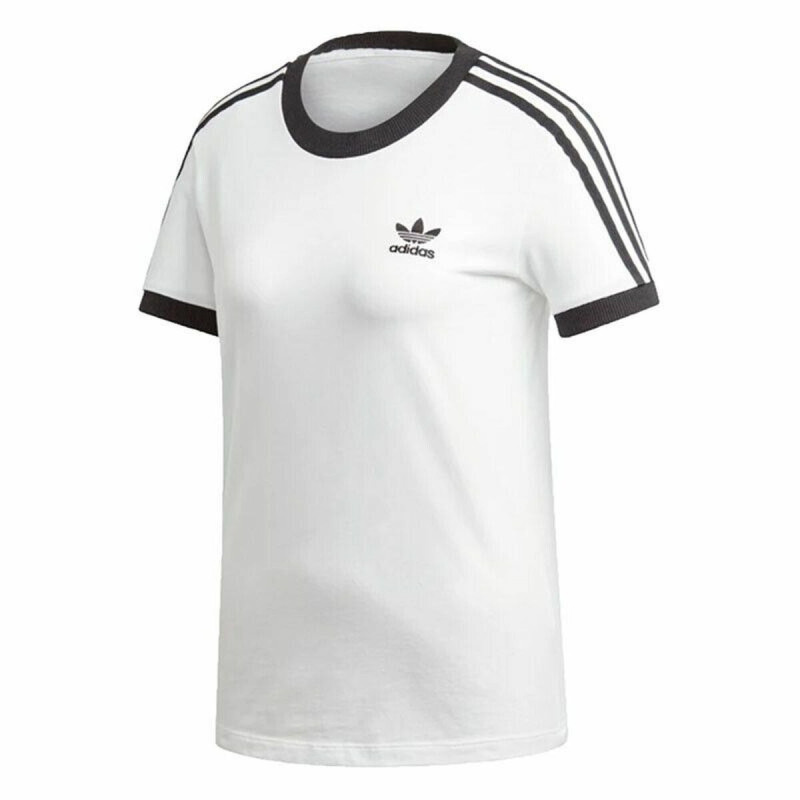 Maglia a Maniche Corte Donna Adidas 3 stripes Bianco Maglia a Maniche Corte Donna Adidas 3 stripes Bianco