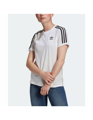 Women’s Short Sleeve T-Shirt Adidas 3 stripes White
