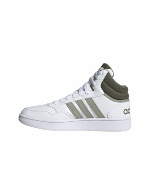 Chaussures de Basket-Ball pour Adultes Adidas Hoops 3.0 Mid Blanc