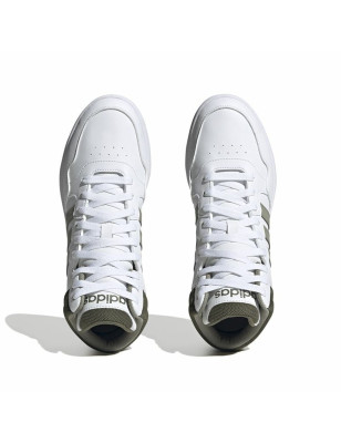 Chaussures de Basket-Ball pour Adultes Adidas Hoops 3.0 Mid Blanc