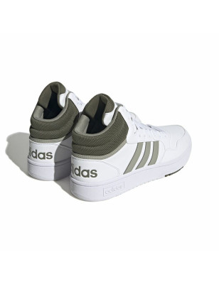 Chaussures de Basket-Ball pour Adultes Adidas Hoops 3.0 Mid Blanc