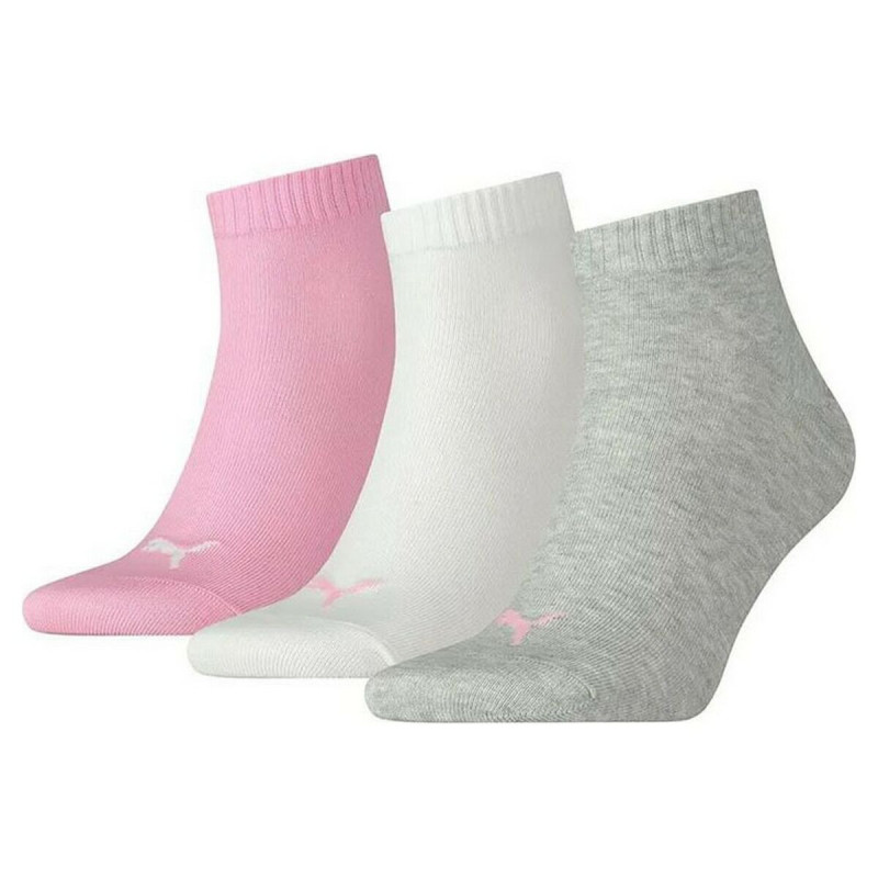Calzini Sportivi Puma Quarter Plain Grigio Rosa Bianco (3 pcs) Calzini Sportivi Puma Quarter Plain Grigio Rosa Bianco (3 pcs)