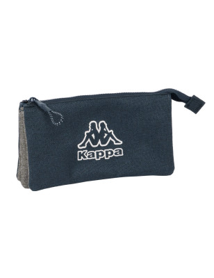 Triple Carry-all Kappa Dark navy Grey Navy Blue 22 x 12 x 3 cm