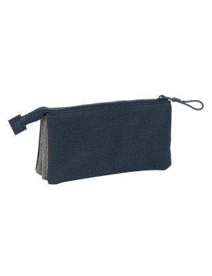 Trousse Fourre-Tout Triple Kappa Dark navy Gris Blue marine 22 x 12 x 3 cm
