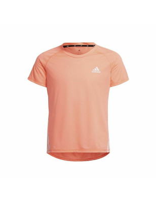 T shirt à manches courtes Enfant Adidas Aeroready Three Stripes Saumon
