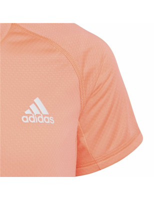 Child's Short Sleeve T-Shirt Adidas Aeroready Three Stripes Salmon