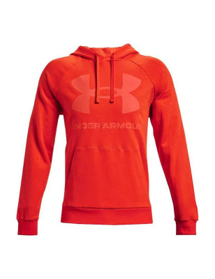 Felpa con Cappuccio Uomo Under Armour Rival Fleece Big Logo Arancio