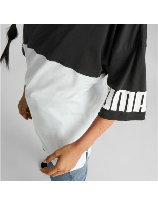 Women’s Short Sleeve T-Shirt Puma Power Colorblock White Black