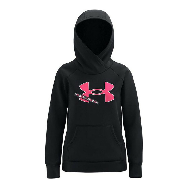 Hooded Sweatshirt for Girls Under Armour Fleece Logo Black Hooded Sweatshirt for Girls Under Armour Fleece Logo Black