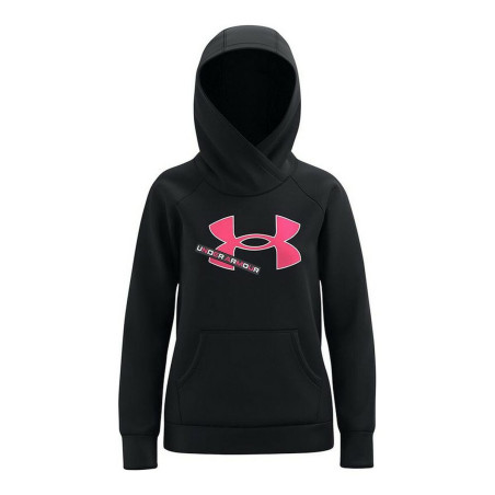 Felpa con Cappuccio da Bambina Under Armour Fleece Logo Nero