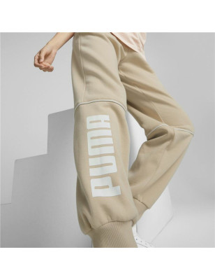 Pantalon de Survêtement pour Adultes Puma Colorblock  Beige Femme
