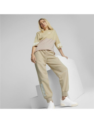 Pantalone di Tuta per Adulti Puma Colorblock  Beige Donna