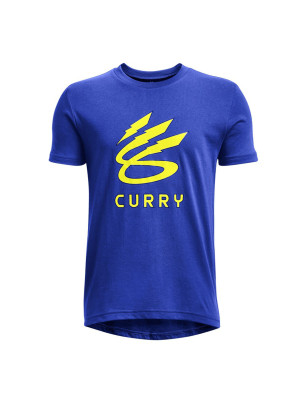 T-shirt à manches courtes homme Under Armour Curry Lightning Logo Bleu