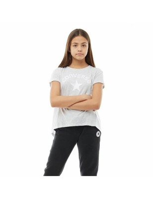 Maglia a Maniche Corte per Bambini Converse Mix Flyaway Grigio chiaro